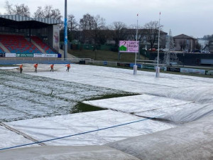 Le stade Jean Alric (Aurillac) sous la neige